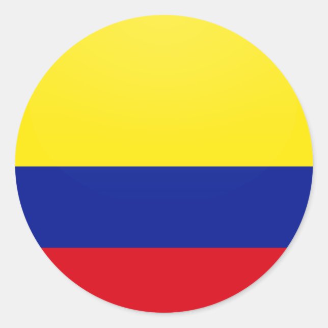 Kolumbien: Qualitätsflaggenzirkel Runder Aufkleber (Vorderseite)