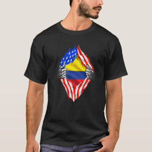 Kolumbien Roots USA Flaggen Patriotic Kolumbien He T-Shirt