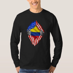 Kolumbien Roots USA Flaggen Patriotic Kolumbien He T-Shirt