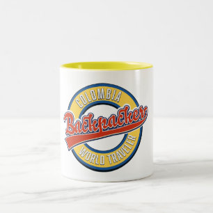 Kolumbien Rucksacktourist Welt Reisender Zweifarbige Tasse