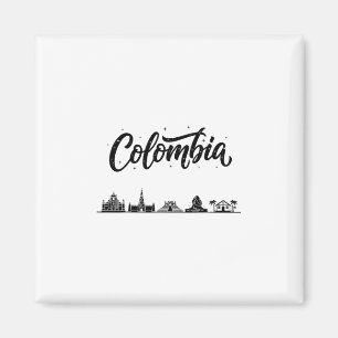 Kolumbien Skyline Reise Urlaub Outfits Magnet