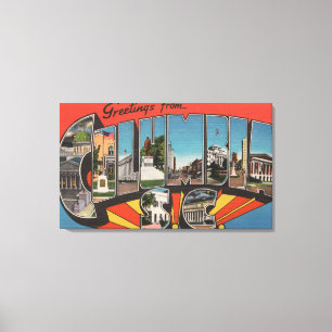 Kolumbien, South Carolina - Großbuchstaben - Szen Leinwanddruck