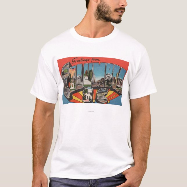 Kolumbien, South Carolina - Großbuchstaben - Szene T-Shirt (Vorderseite)