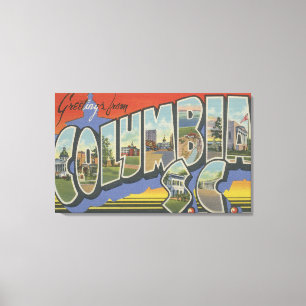 Kolumbien, South Carolina - große Buchstabe-Szenen Leinwanddruck