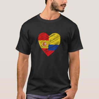 Kolumbien Spanien Herzen Spanische Flagge Kolumbia T-Shirt