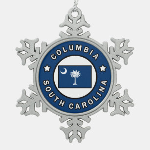 Kolumbien-Süd-Carolina Schneeflocken Zinn-Ornament