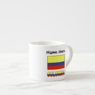 Kolumbien und Kolumbianische Flagge Personalisiert Espressotasse
