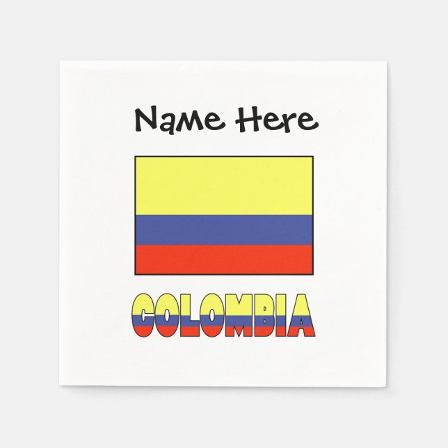 Kolumbien und Kolumbien-Flagge Personalisiert Serviette (Vorderseite)