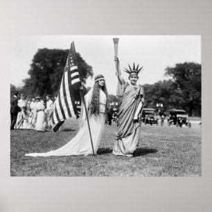 Kolumbien und Lady Liberty, 1919 Poster