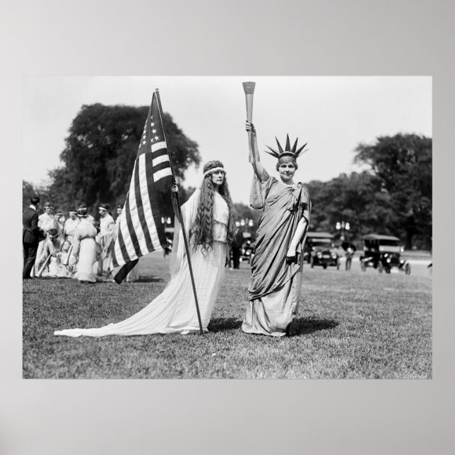Kolumbien und Lady Liberty, 1919 Poster (Vorne)