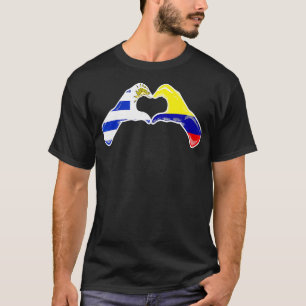 Kolumbien Uruguay-Flagge Kolumbien Uruguayan Herz T-Shirt