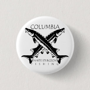 Kolumbien-Weißer Stör-Fischen-Miniknopf Button