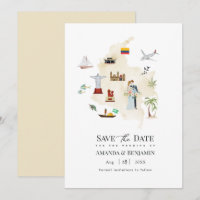 Kolumbien Zielort Hochzeitskarte