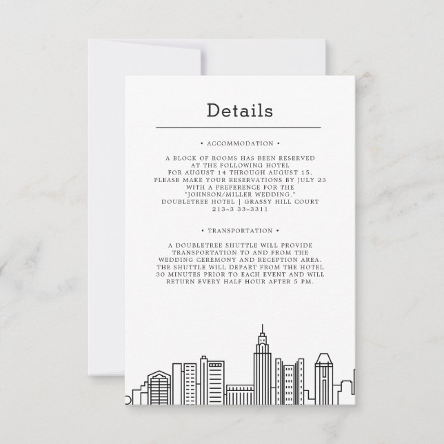 Kolumbus City Wedding | Gästedaten Einladung (Vorderseite)