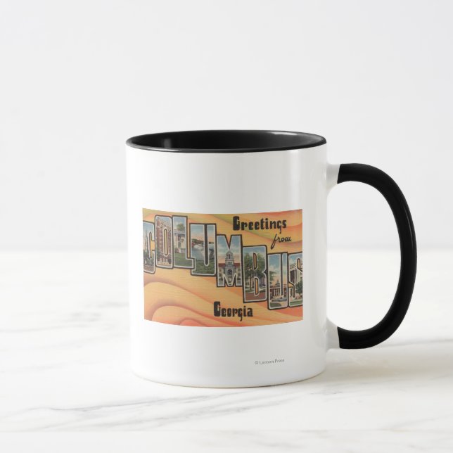 Kolumbus, Georgien - Große Briefmarkenszenen Tasse (Rechts)