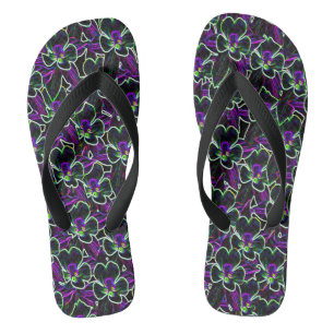 Kolumbus in Neon-Muster-Blume Flip Flops