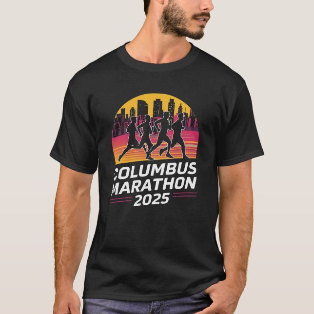 Kolumbus Marathon 2025 Silhouette T-Shirt (Vorderseite)