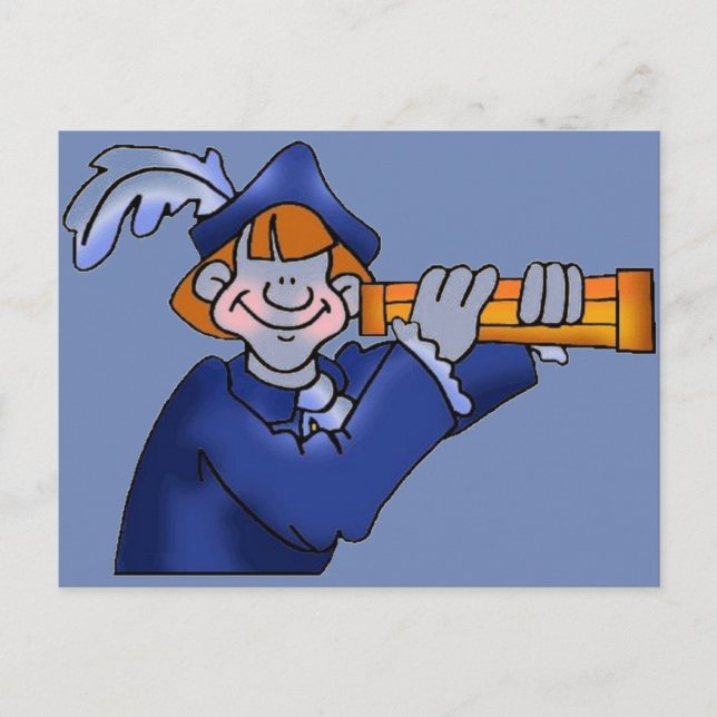 Kolumbus mit Spyglass Postkarte (Vorderseite)