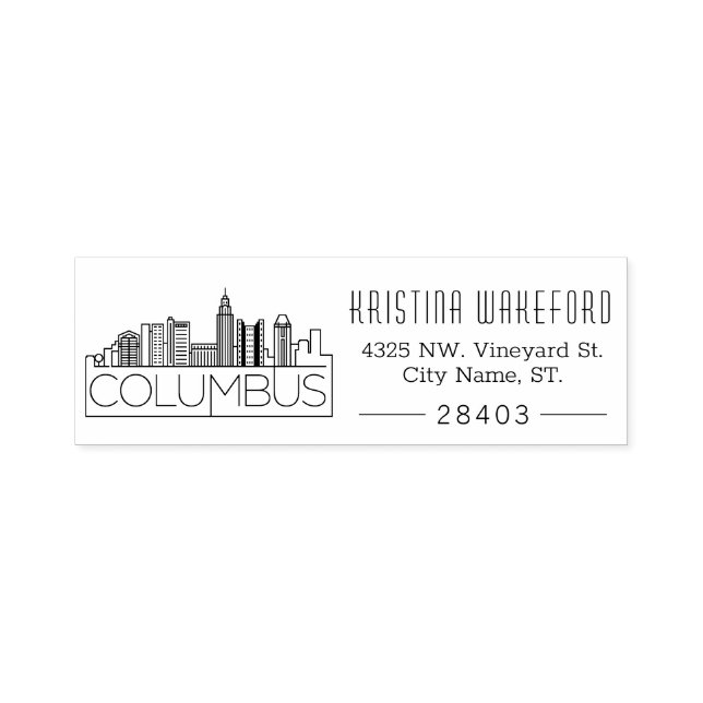 Kolumbus, Ohio City | Benutzerdefinierte Adresse S Permastempel (Design)