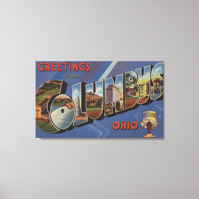 Kolumbus, Ohio - Große Buchstabenszenen 2 Leinwanddruck (Vorderseite)