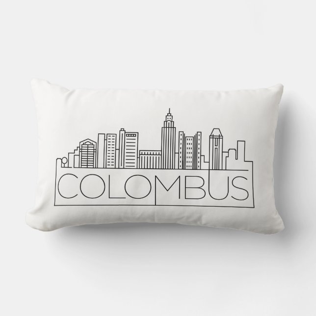 Kolumbus, Ohio Skyline Lumbar Pillow Lendenkissen (Vorderseite)