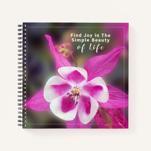 Kolumne Blume finden Freude, einfach Schönheit des Notizbuch (Vorderseite)