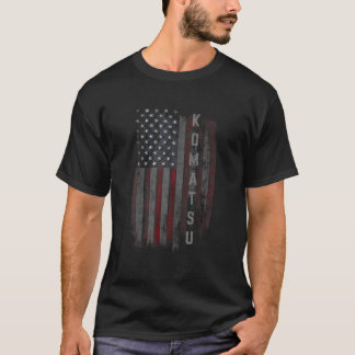 Komatsu Family American Flag T Shirt