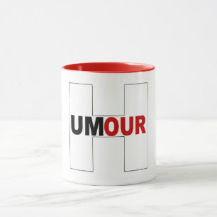 Kombination Becher rot HUMOR  Tasse