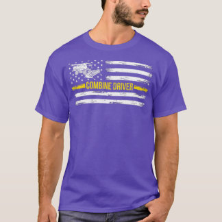 Kombiniert Harvester Driver I American Flag Combin T-Shirt