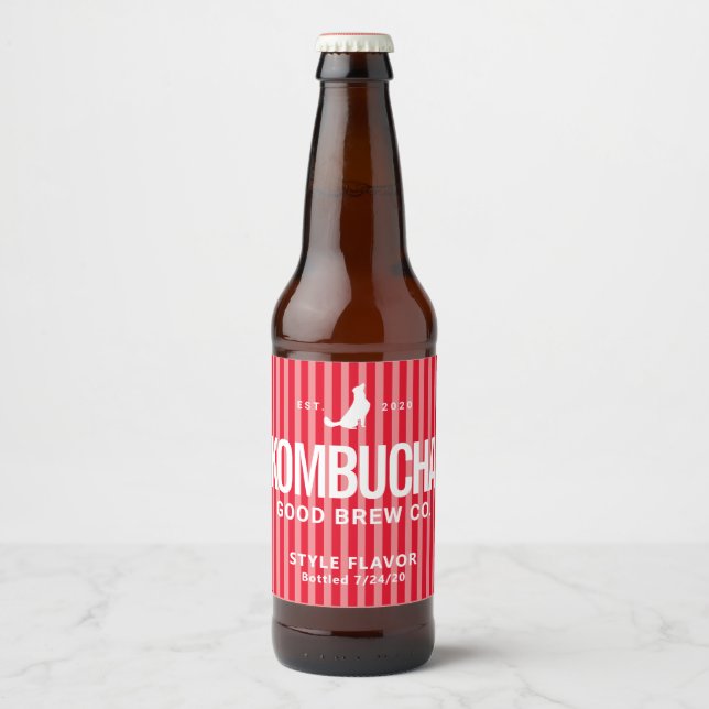 Kombucha Kitchen Brew Étiquette Design (Devant)