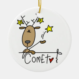 Komet die Ren-Weihnachtsandenken-Verzierung Keramikornament