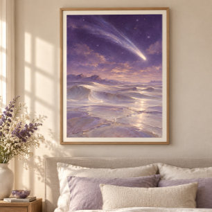 Komet über dem Glaswüsten-Kunstprint Poster