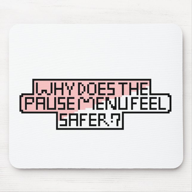 Komfort im Menü Pause - Retro-Pixel-Schriftart Mousepad (Vorne)