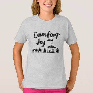 Komfort und Christliche Weihnachtskrippe T-Shirt