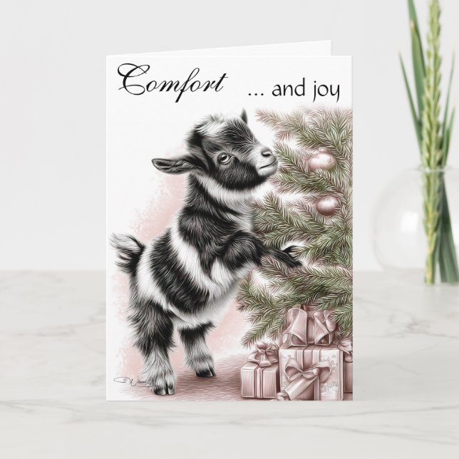 Komfort und Freude - Baby Goat Weihnachten (Vorderseite)
