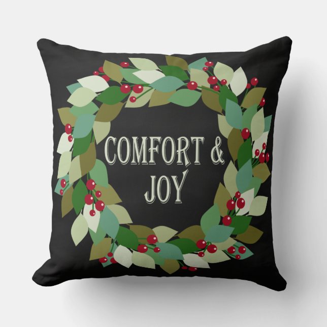 Komfort und Freude | Holiday Wreath Kissen (Vorderseite)