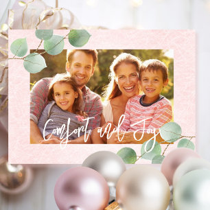 Komfort und Freude Pastel Pink Airy Weihnachten sü Karte
