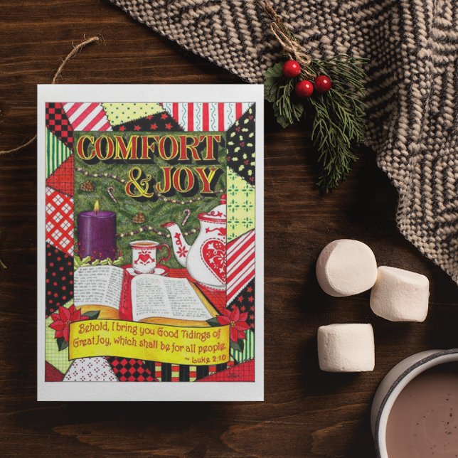 Komfort und Freude Weihnachten Inspiration Postkar Postkarte (Von Creator hochgeladen)