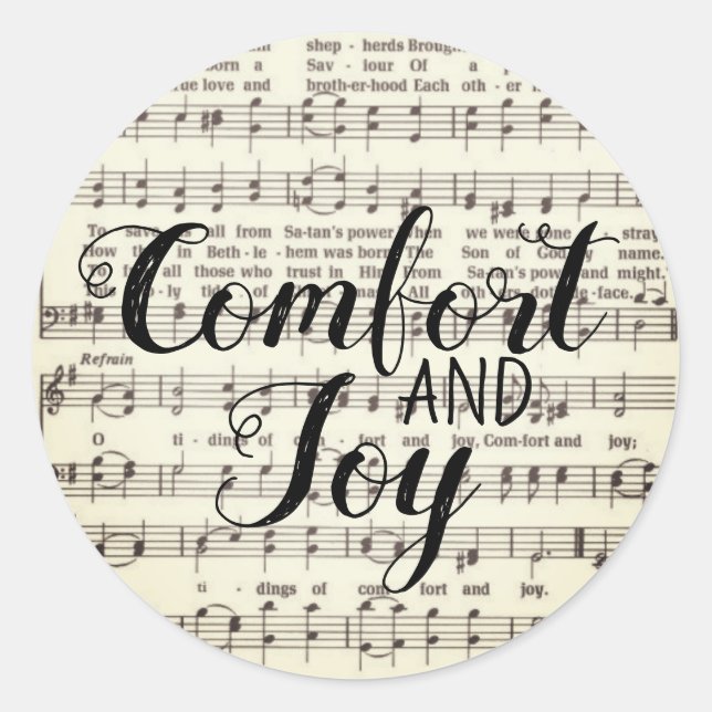 Komfort und Joy Classic Round Sticker (Vorderseite)