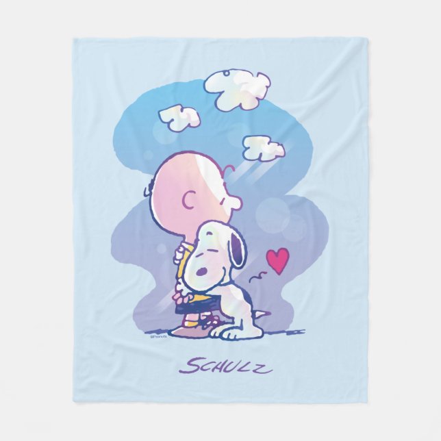 Komfort und Sicherheit | Charlie & Snoopy Hug Fleecedecke (Vorderseite)