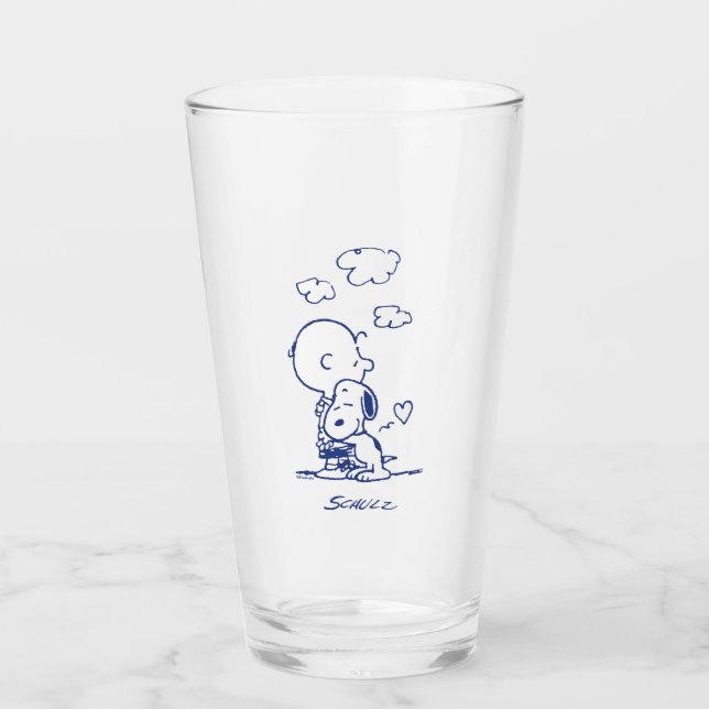 Komfort und Sicherheit | Charlie & Snoopy Hug Glas (Vorderseite)