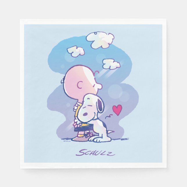 Komfort und Sicherheit | Charlie & Snoopy Hug Serviette (Vorderseite)