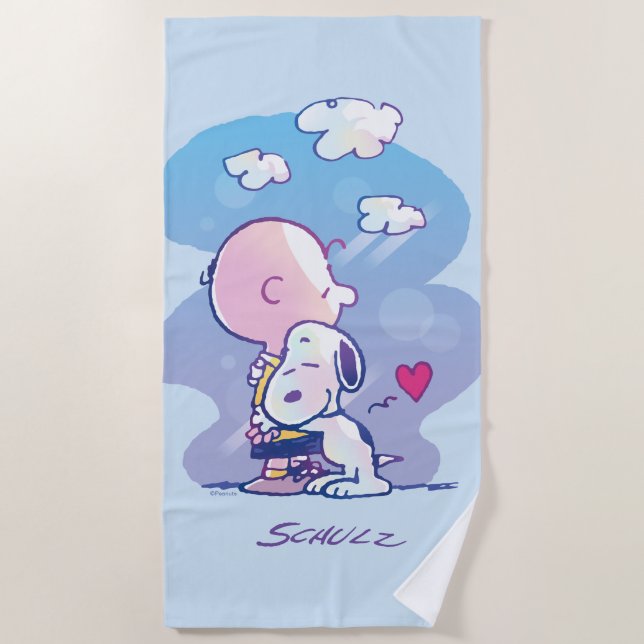 Komfort und Sicherheit | Charlie & Snoopy Hug Strandtuch (Vorderseite)