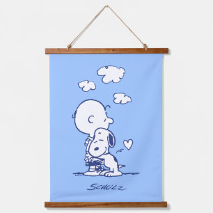 Komfort und Sicherheit Charlie & Snoopy Hug Wandteppich Mit Holzrahmen