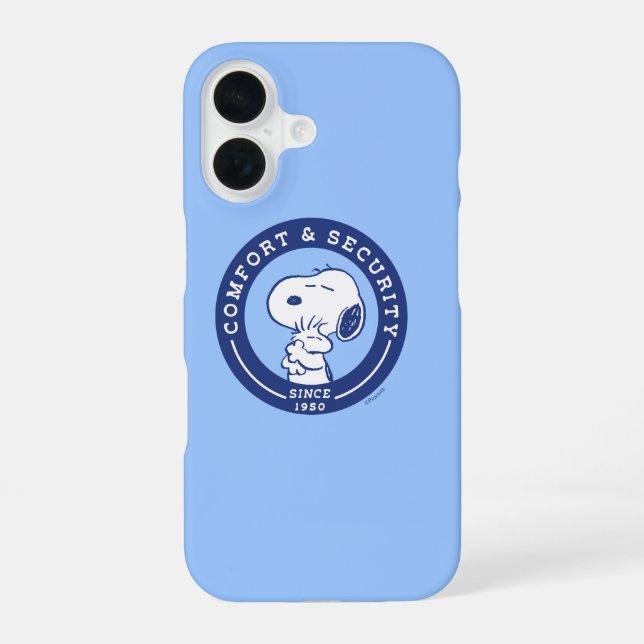 Komfort und Sicherheit | Snoopy & Woodstock Hug iPhone 16 Hülle (Rückseite)