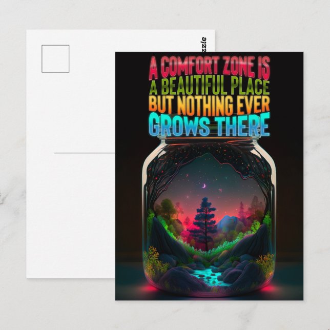 Komfort Zone ist ein schöner Ort | MOTIVIEREND Postkarte (Vorne/Hinten)
