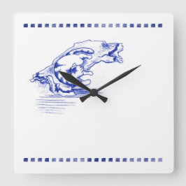 Komfortables Handtuch Katzenkuchen Badezimmer Hand Quadratische Wanduhr