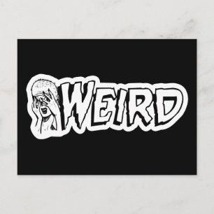 KOMISCH - Retro-Monster-Mädchen Schwarz & Weiß Postkarte