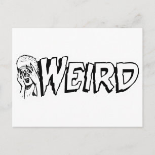 KOMISCH - Retro-Monster-Mädchen Schwarz & Weiß Postkarte