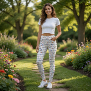 Komische Cartoon-Vogel-Muster-Leggings Leggings